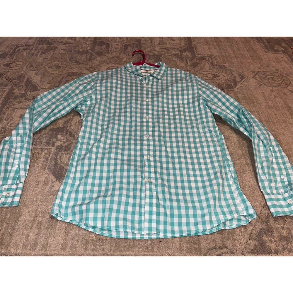 Goodthreads Slim-Fit Long Sleeve Twill Shirt Sz Large‎ Men's Green Check